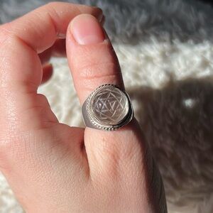 Sterling Silver Carved Mandala Ring